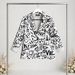 Oopéra Love Graffiti Print Blazer